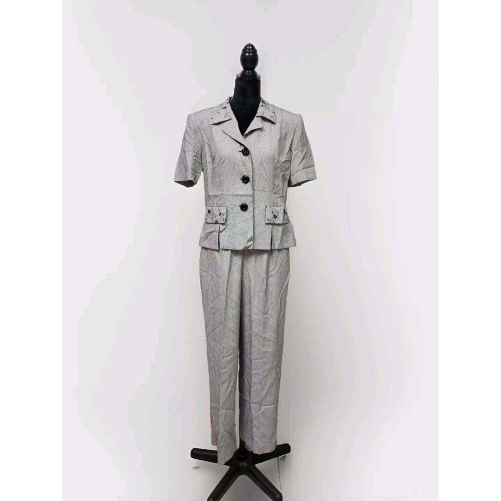 Vtg Sag harbor Houndstooth 2 Piece set Pants Suit Women's Sz 10 Nwt